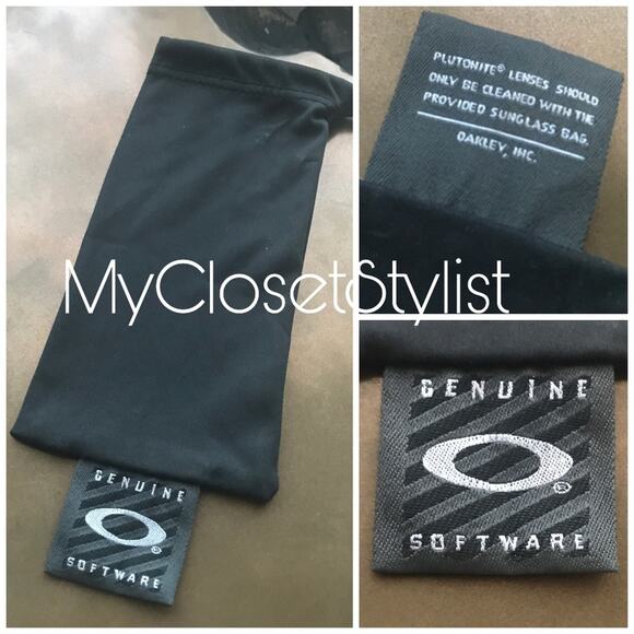OAKLEY Plutonite Sunglasses Case NEW! Drawstring Pouch Bag Logo Signature os - Picture 4 of 6